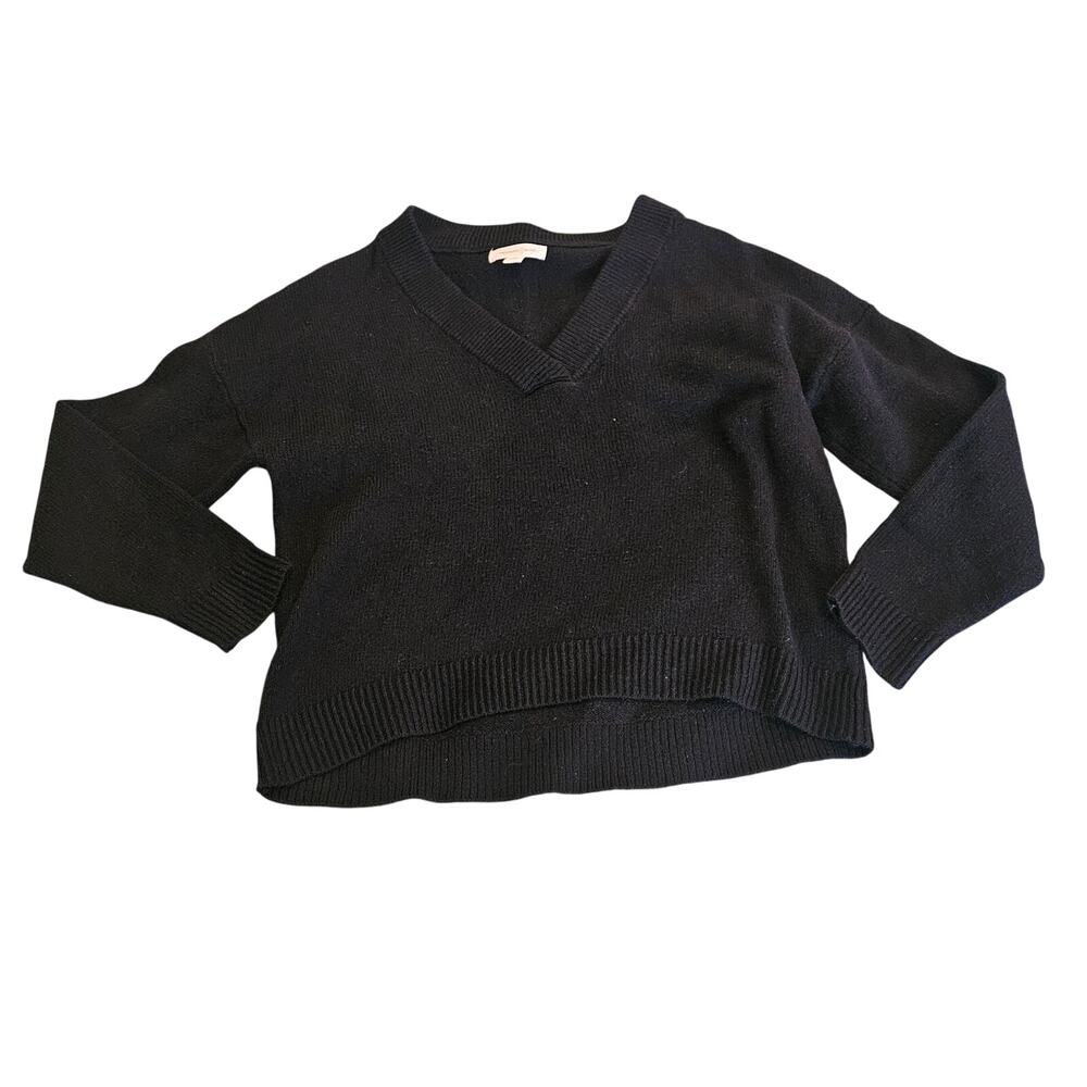Treasure & Bond Women's Navy V-Neck Knit Sweater Long Sleeve Pullover XS